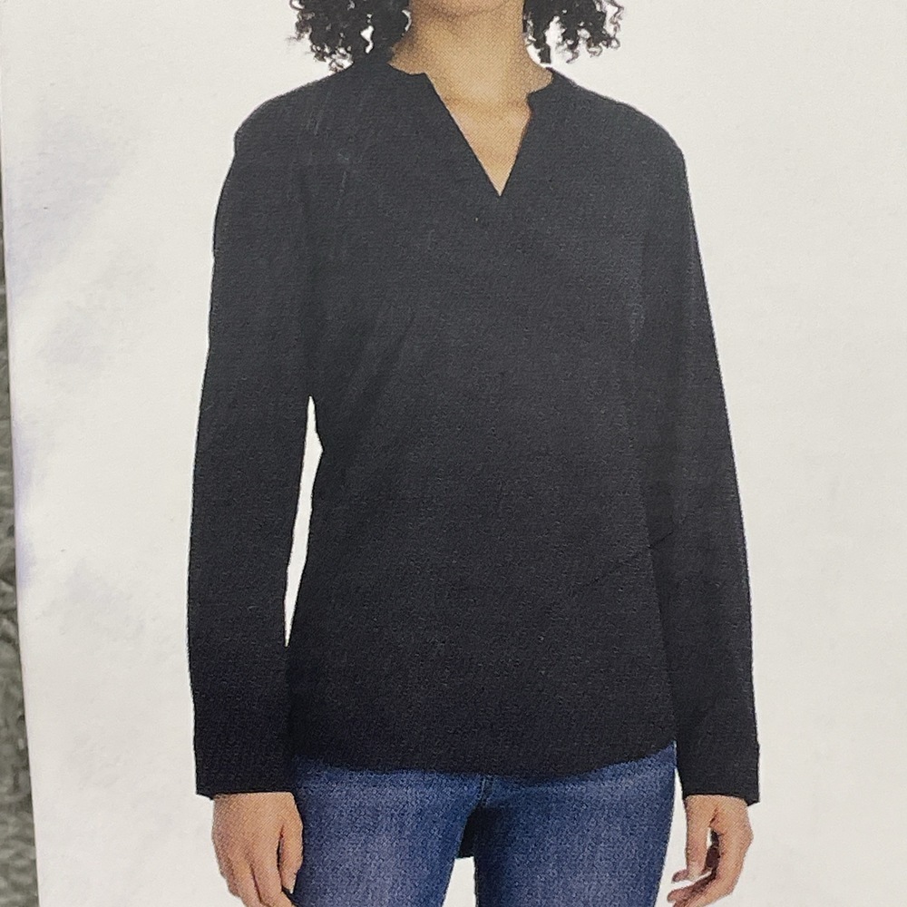 REV Women's XL Blouse Black Polyester Spandex e0042